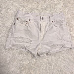 American Eagle jean shorts - size 2 - white denim with rips
